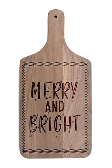 17" Merry & Bright Walnut Paddle Cutting Board